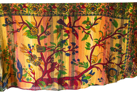 Tree of Life Wrap Skirt, ORANGE & GREEN, Boho, Hippy, Festival summer cotton Maxi Long Retro UK 8 10 12 14