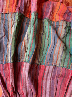 Boho Long skirt, RED ORANGE BROWN summer layered Festival Hippie Maxi style UK 8 10 12 16