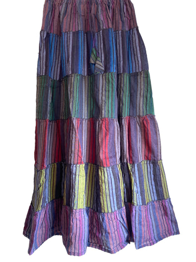 Long BLUE & PURPLE Princess Skirt, Summer Layered Festival Boho Hippie Maxi style UK 8 10 12 14 16