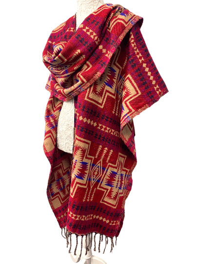 Festival Stall LTD Boho festival Clothing Wool blanket shawl throw cape wrap poncho nepalese yoga festival hippie boho