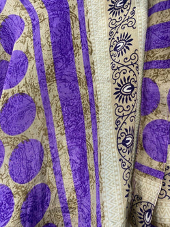 Wrap Skirt long maxi reversible Boho hippy Festival sari silk vintage UK 8 -18