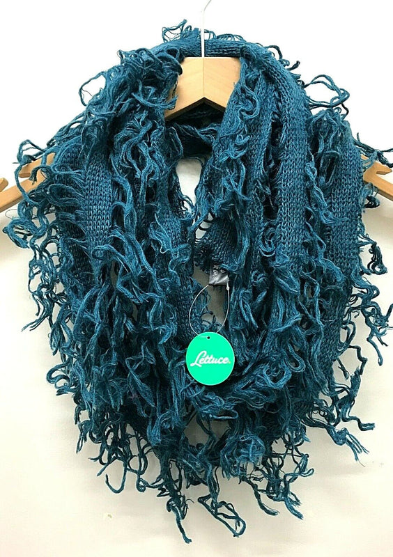 Scarf shaggy blue Boho hippy goth emo funky knit scarf wrap pashmina gift