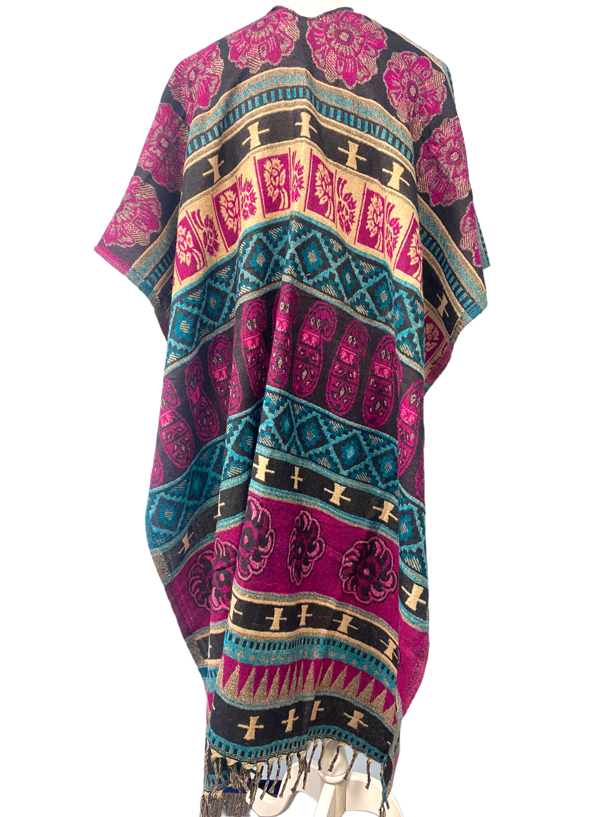 Blanket Shawl Throw Cape Wrap Poncho PINK Nepalese Yoga Festival Hippie Boho