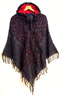 UNIQUE Handmade Poncho Warm Winter Wrap Cape Shawl Hoodie coat Jacket gift 8-20