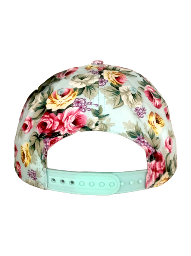 BASEBALL HAT Beach Festival Cap Blue Floral Print  Unisex Summer Sun  hippy boho