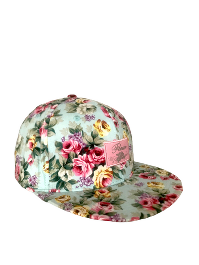 BASEBALL HAT Beach Festival Cap Blue Floral Print  Unisex Summer Sun  hippy boho