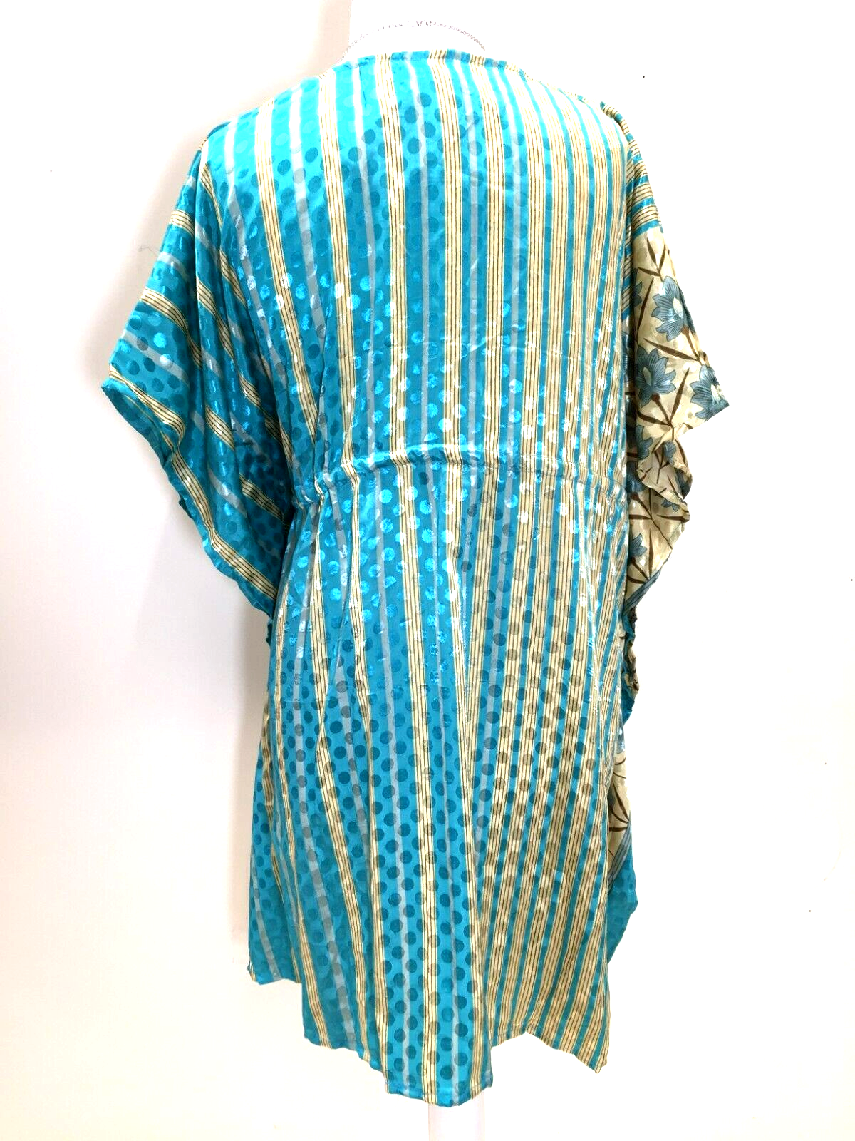 Tunic, Kaftan Top Cover up dress Boho hippy, festival, long Sari Silk  UK 8 - 18