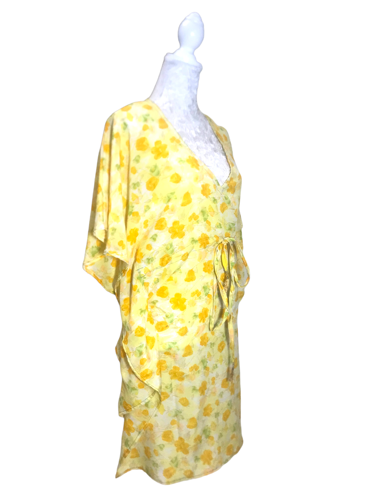 Tunic dress Kaftan Top Cover up Boho hippy festival Vintage Sari Silk retro 8-18