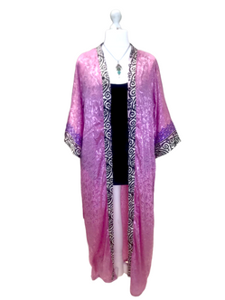 Boho hippy festival, silk beach summer cover up kimono robe dress uk 10 12 14 16