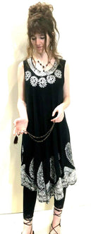 Party Dress Boho hippy black & silver summer sun beach festival free size uk