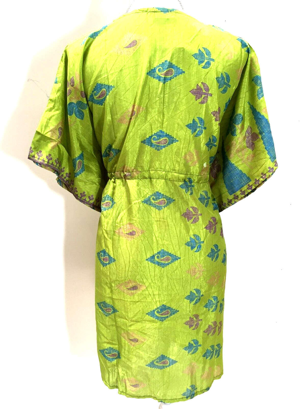 Tunic dress, Kaftan Top Cover up Boho hippy festival Sari Silk One Size 8 - 18