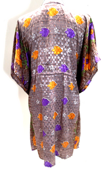 Tunic dress, Kaftan Top Cover up Boho hippy festival Sari Silk One Size 8 - 18