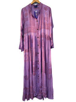 LONG Dress Boho hippy festival style, Om print, Yoga  Purple & red maxi UK 8-14