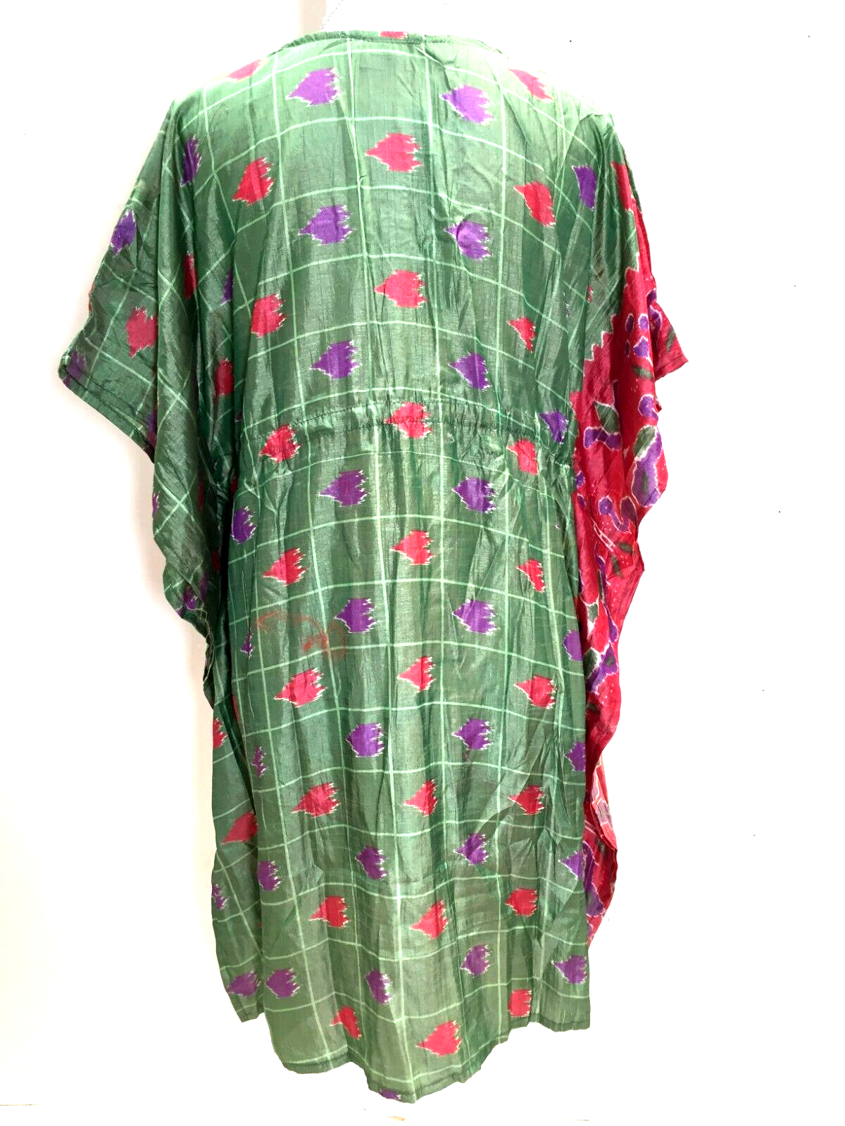 Kaftan Tunic Dress Top blouse Boho hippy festival Sari Silk Cover up UK 8 - 18