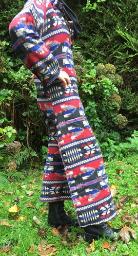 Long Tunic Dress warm kurta ethnic boho hippy festival outfit RED BLUE M L XL