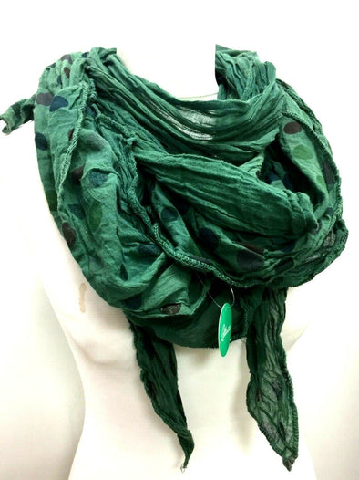 Boho hippy goth pixie fairy GREEN tassel polka dot festival LETTUCE funky scarf