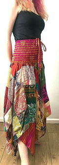 Patchwork SKIRT Dress boho hippie Festival pixie gypsy long summer sun one size