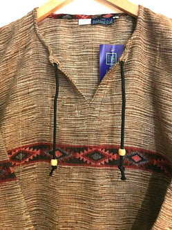 Boho hippie festival grey warm winter tassel long sleeve blouse top tunic 8 10