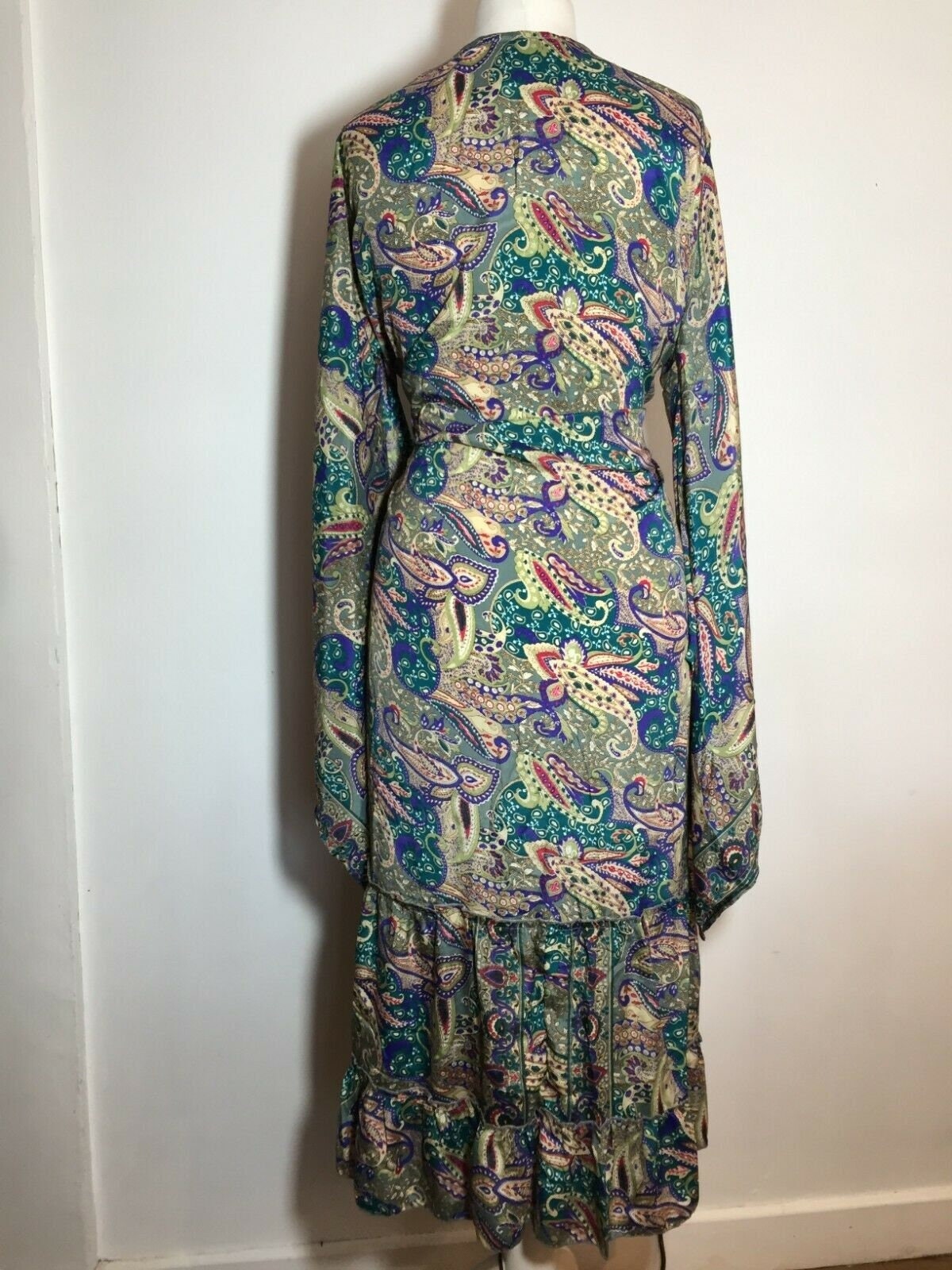 Kimono Wrap dress , Boho hippy festival style, Pink & Blue, Beach cover up, duster coat, Kaftan, UK 8- 18 US 4 -14