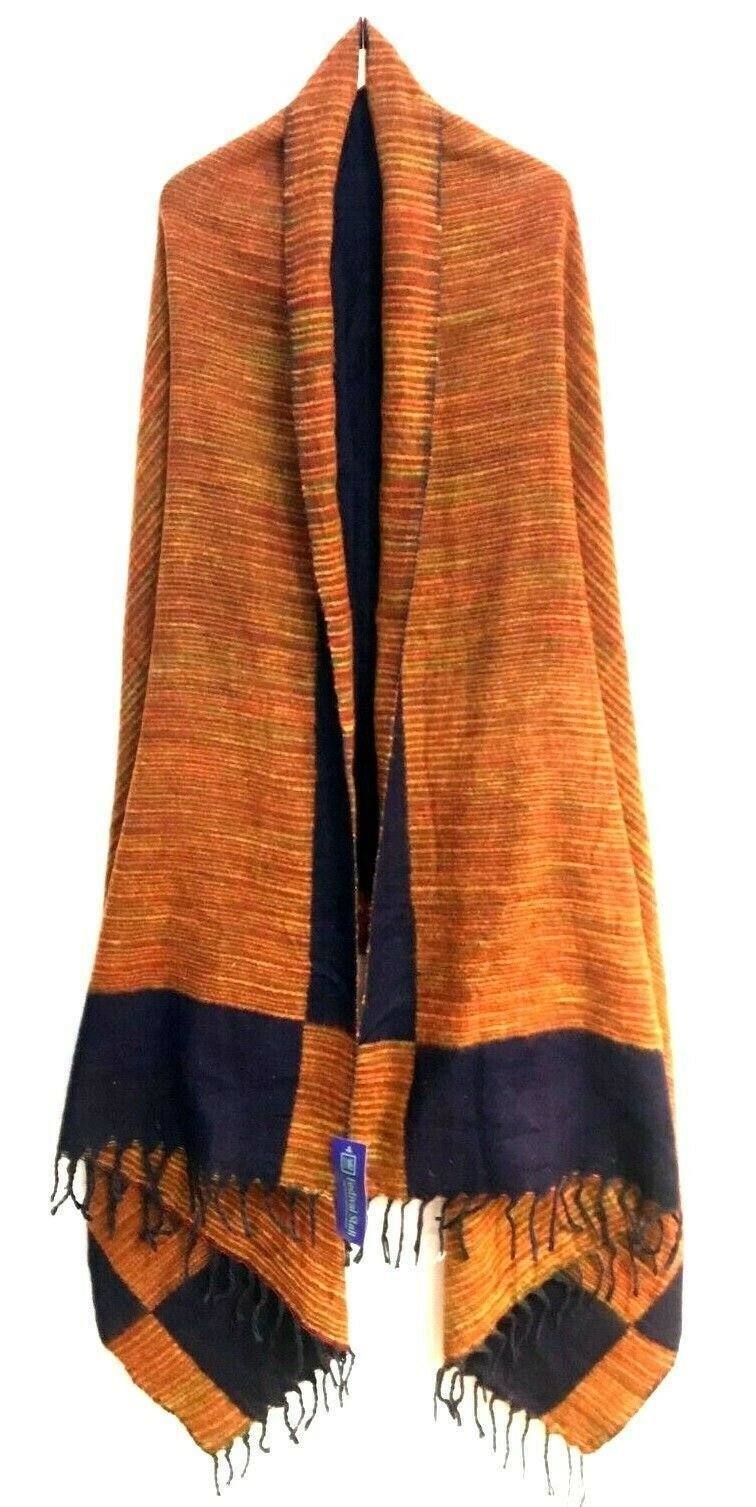 Boho blanket scarf xl hippy shawl poncho pashmina festival fleece reversible