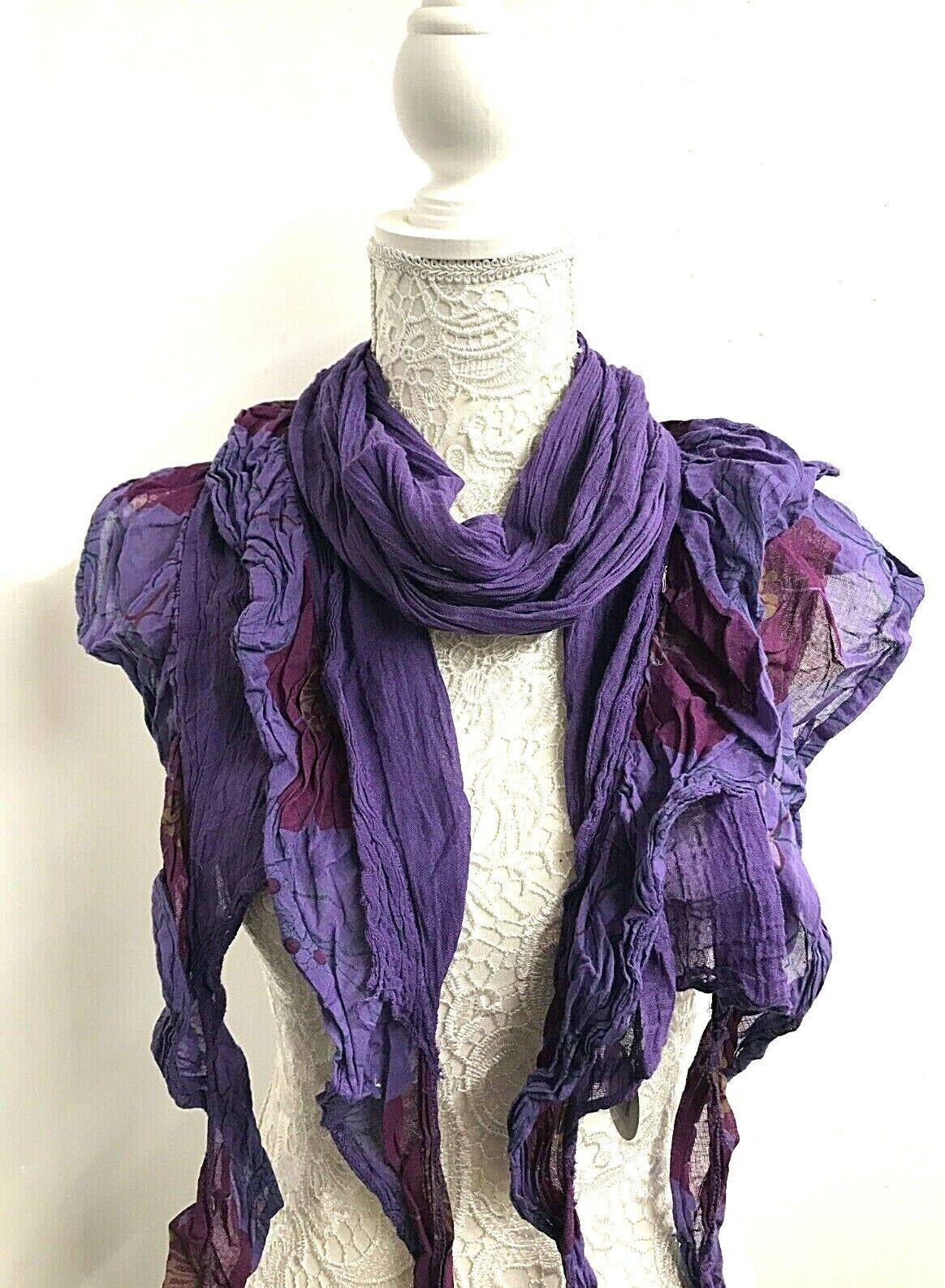 Boho hippy goth PURPLE pink pretty long festival LETTUCE scarf wrap gift