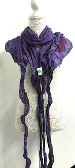 Boho hippy goth PURPLE pink pretty long festival LETTUCE scarf wrap gift