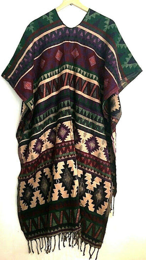 Wool Blanket Shawl Throw Cape Wrap Poncho Nepalese Yoga Festival Hippie Boho