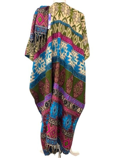 Wool Blanket Shawl Throw Cape Wrap Poncho Nepalese Yoga Festival Hippie Boho