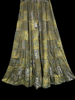 Festival boho hippie gypsy silk long flared casual maxi skirt 8 10 12 14 16 18