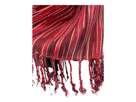 PRETTY RED WHITE tassel striped HLA of LONDON scarf wrap pashmina gift present