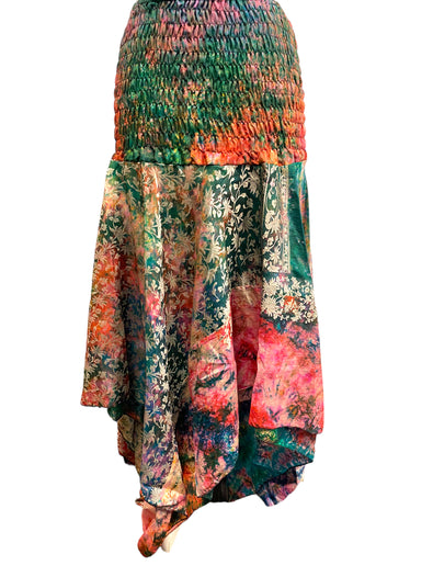 Festival summer Dress Sexy Boho Pixie SILK hanky hem PINK Hippy gypsy sun 8-14