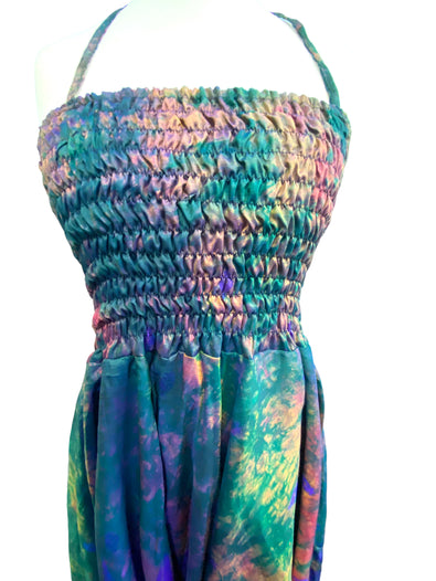 Festival summer Dress Sexy Boho Pixie SILK hanky hem PURPLE Hippy gypsy sun UK 8-14