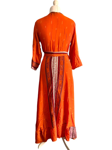 Festival Stall LTD Boho festival Clothing Long Wrap Dress pretty summer Boho hippy Festival maxi Sari - Silk UK 8 10 12 14