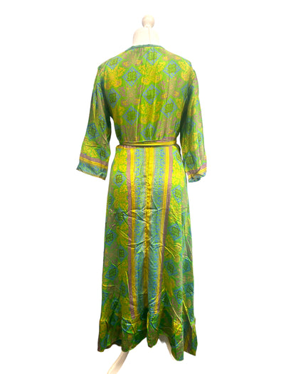 Festival Stall LTD Boho festival Clothing Long Wrap Dress pretty summer Boho hippy Festival maxi Sari - Silk UK 8 10 12 14