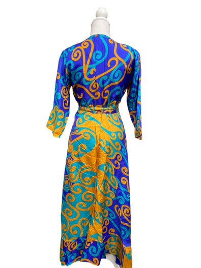 Festival Stall LTD Boho festival Clothing Long Wrap Dress pretty summer Boho hippy Festival maxi Sari - Silk UK 8 10 12 14