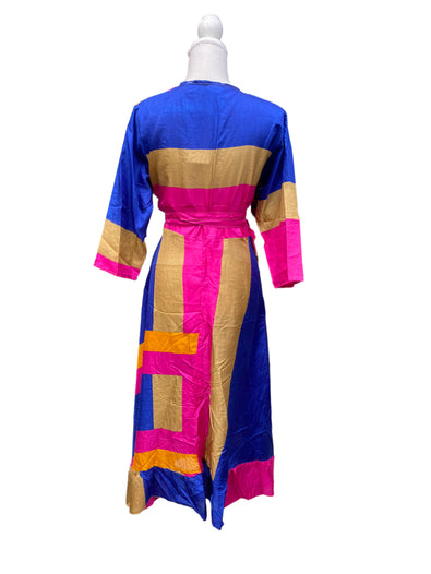 Festival Stall LTD Boho festival Clothing Long Wrap Dress pretty summer Boho hippy Festival maxi Sari - Silk UK 8 10 12 14