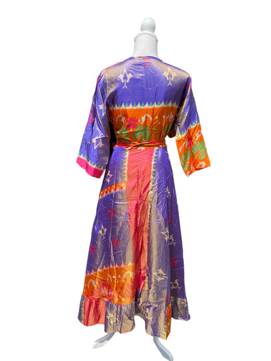 Festival Stall LTD Boho festival Clothing Long Wrap Dress pretty summer Boho hippy Festival maxi Sari - Silk UK 8 10 12 14