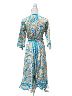 Festival Stall LTD Boho festival Clothing Long Wrap Dress pretty summer Boho hippy Festival maxi Sari - Silk UK 8 10 12 14