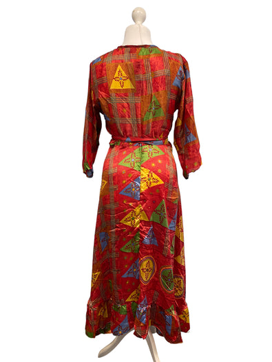 Festival Stall LTD Boho festival Clothing Long Wrap Dress pretty summer Boho hippy Festival maxi Sari - Silk UK 8 10 12 14