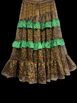 Summer Flamenco 25 yard circle SKIRT, Boho Gypsy Hippy Steampunk Festival party, Flamenco Belly Dance ATS Tribal fusion