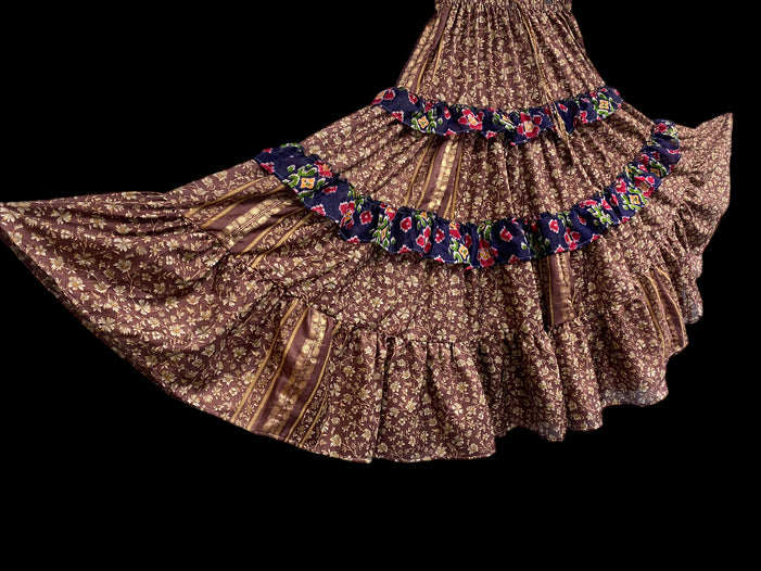 Isobel 25 yard circle SKIRT, Boho Gypsy Hippy Steampunk Festival party, Flamenco Belly Dance ATS Tribal fusion