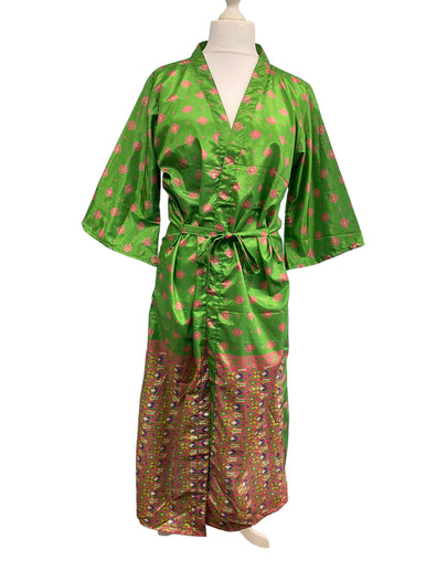 Kimono Robe dressing gown wrap Hippy Festival Sari Silk Beach Cover Up 8-14 gift