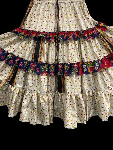 Posie 25 yard circle SKIRT, Boho Gypsy Hippy Steampunk Festival party, Flamenco Belly Dance ATS Tribal fusion