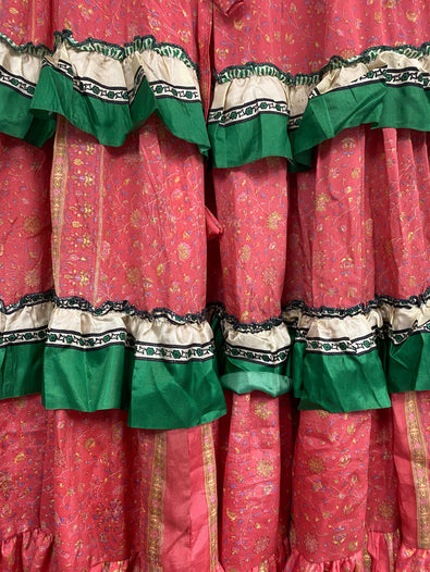 Peony PInk 25 yard circle SKIRT, Boho Gypsy Hippy Steampunk Festival party, Flamenco Belly Dance ATS Tribal fusion