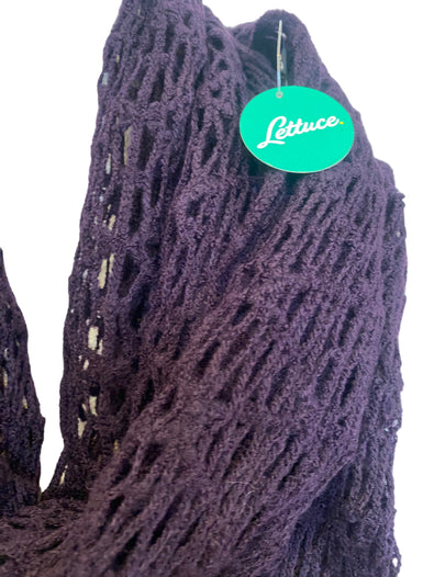 Dark Purple Crotchet Shawl pashmia wrap scarf, Boho hippy goth style, Super soft, warm winter gift idea, mums gift