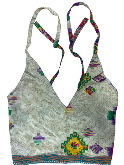 GOLD Crop Top sexy Boho Hippy Festival pretty summer sun vest A B cup UK 8 10 12