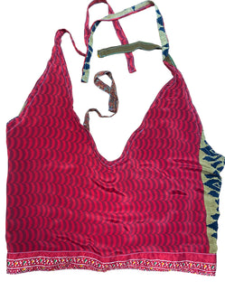 RED Crop Top sexy Boho Hippy Festival pretty summer sun vest A B cup UK 8 10 12