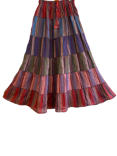 Boho Long SKIRT, Purple, PINK, RED, Summer layered Festival Hippie Maxi style UK 8 10 12 16