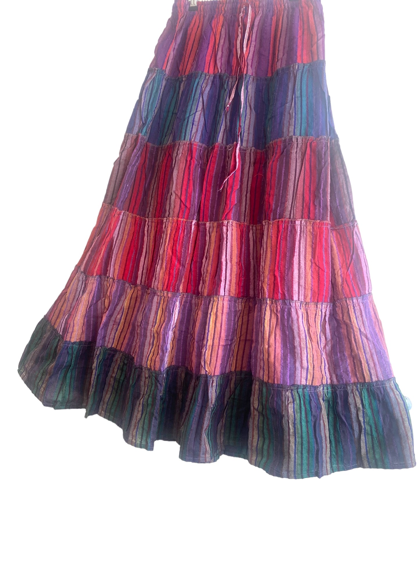 Boho Long SKIRT, Purple, PINK, GREEN, Summer layered Festival Hippie Maxi style Extra Long UK 8 10 12 16