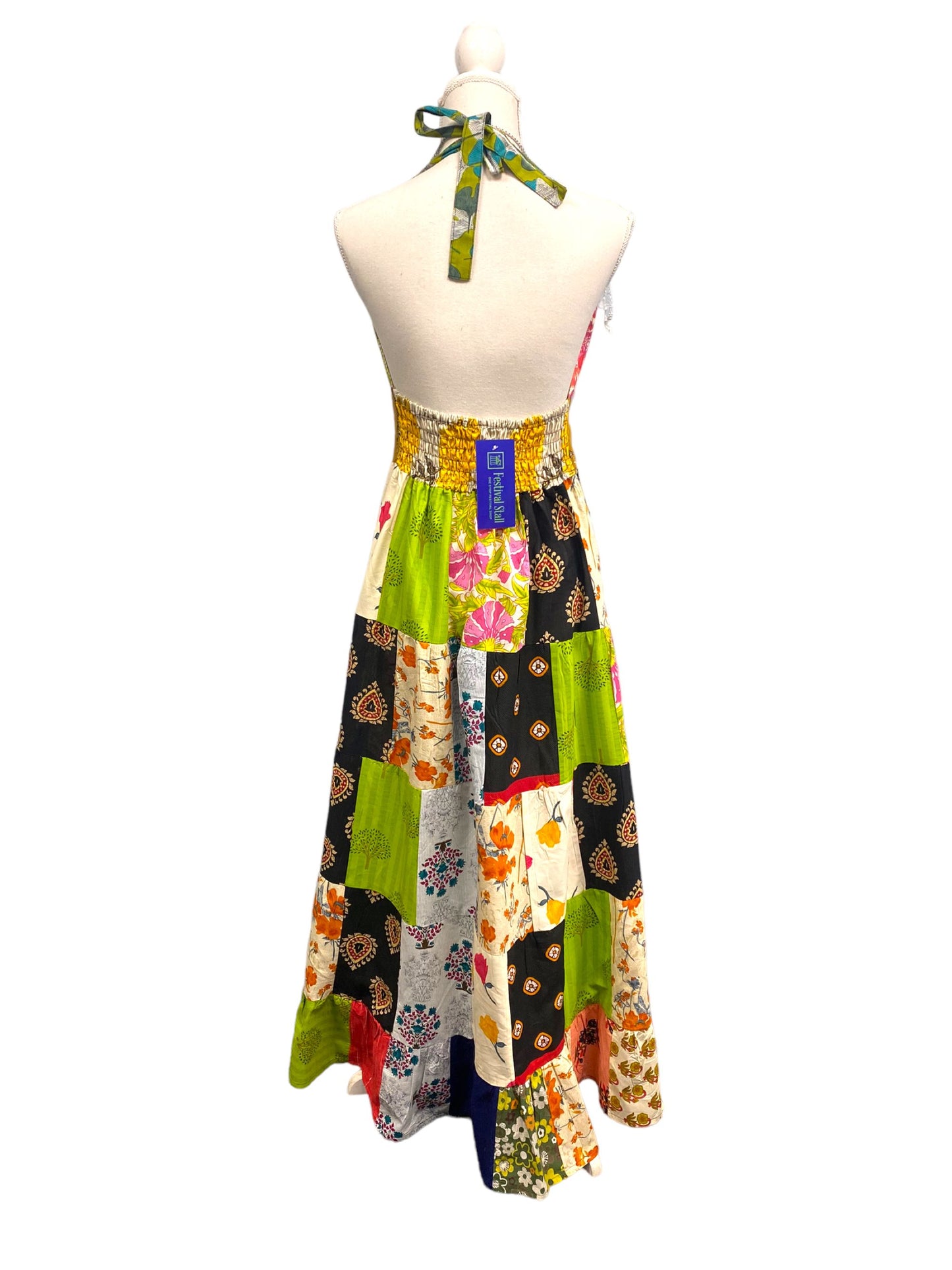 Boho pixie fairy festival hippy hippie summer patchwork long maxi dress s m l xl